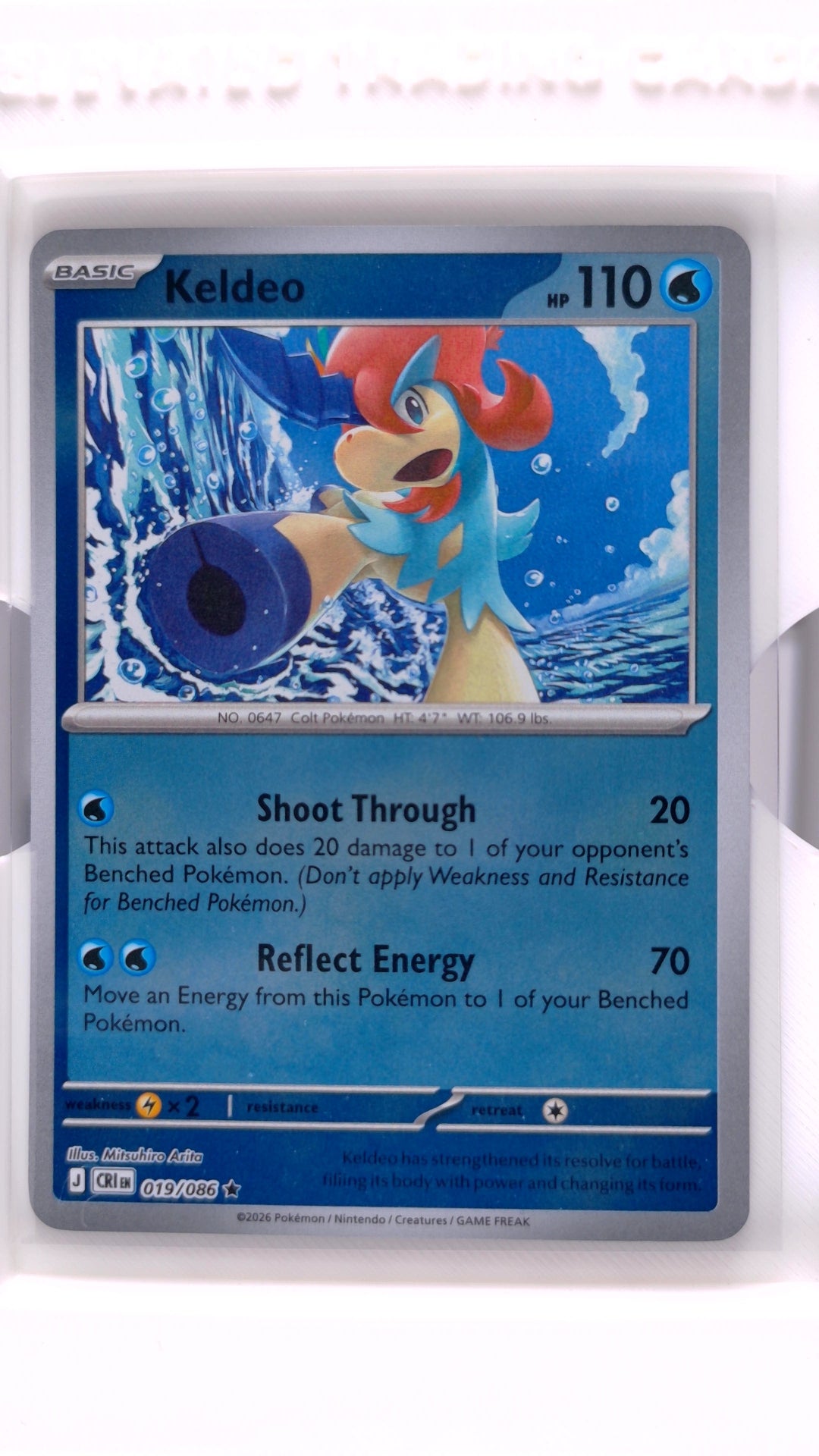#19 Keldeo Reverse Holo Rare - front