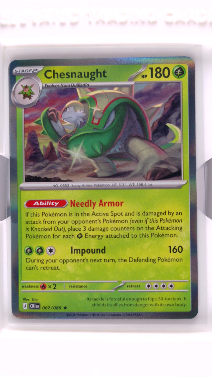 Pokémon: Mega Evolution — Chaos Rising Chesnaught #007/086 Rare Holo — Front