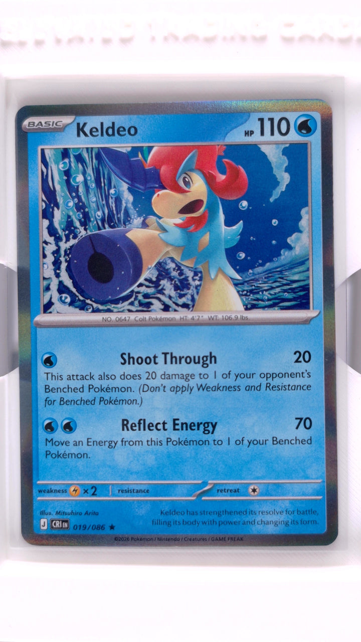 Pokémon: Mega Evolution — Chaos Rising Keldeo #019/086 Rare Holo — Front