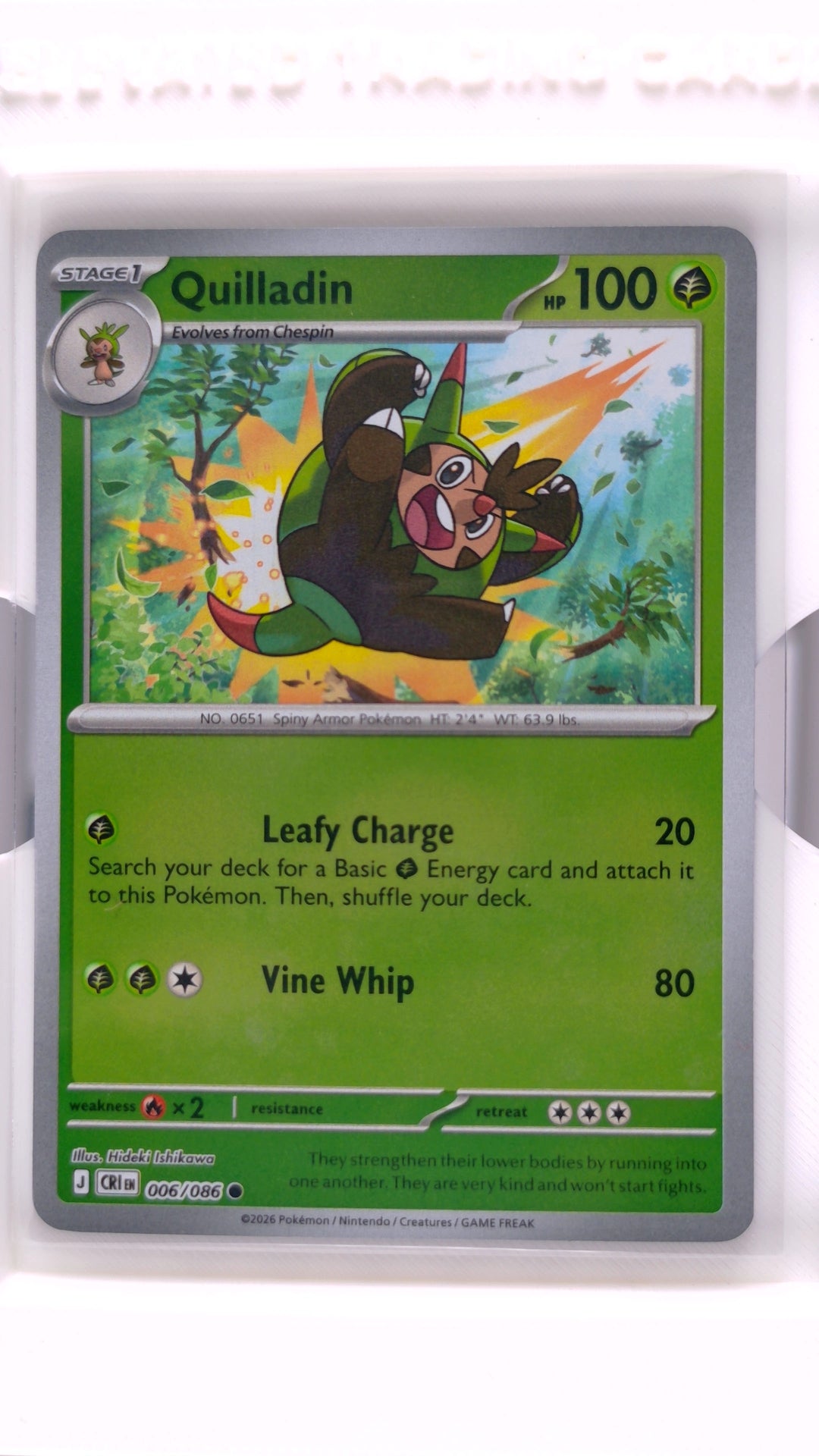 #6 Quilladin Reverse Holo Common - front