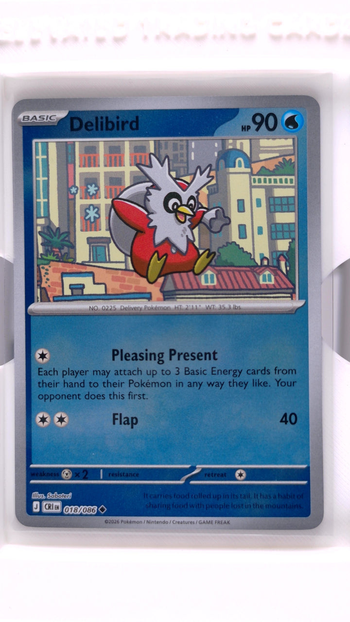 Pokémon: Mega Evolution — Chaos Rising Delibird #018/086 Uncommon Reverse Holo — Front