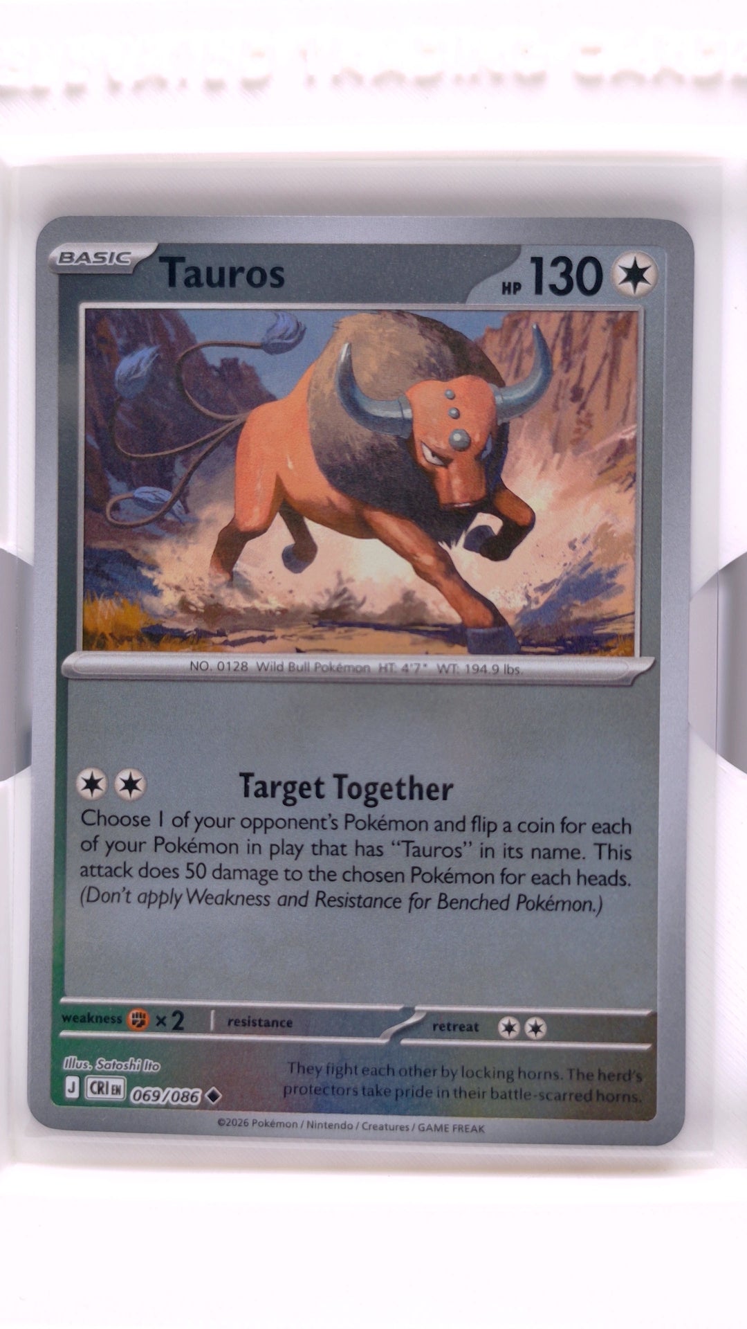 #69 Tauros Reverse Holo Uncommon - front