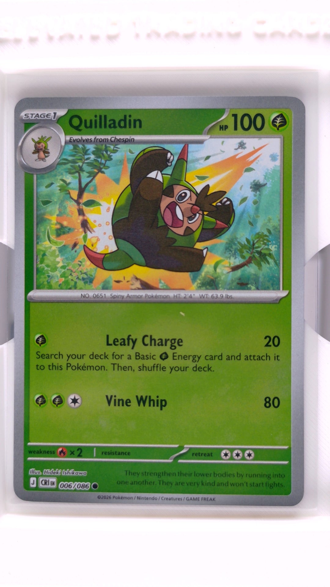 #6 Quilladin Reverse Holo Common - front