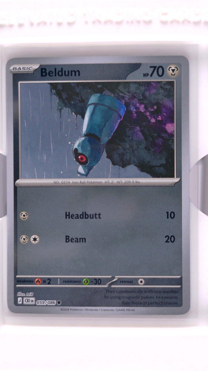 Pokémon: Mega Evolution — Chaos Rising Beldum #059/086 Common Reverse Holo — Front