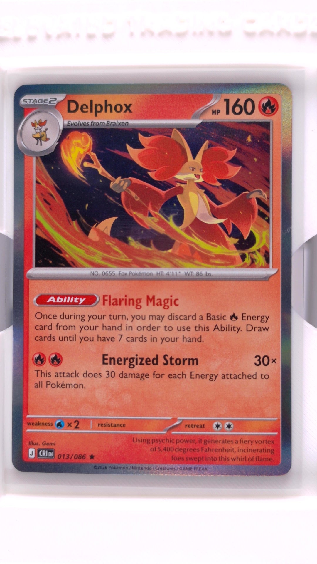 #13 Delphox Holo Rare - front