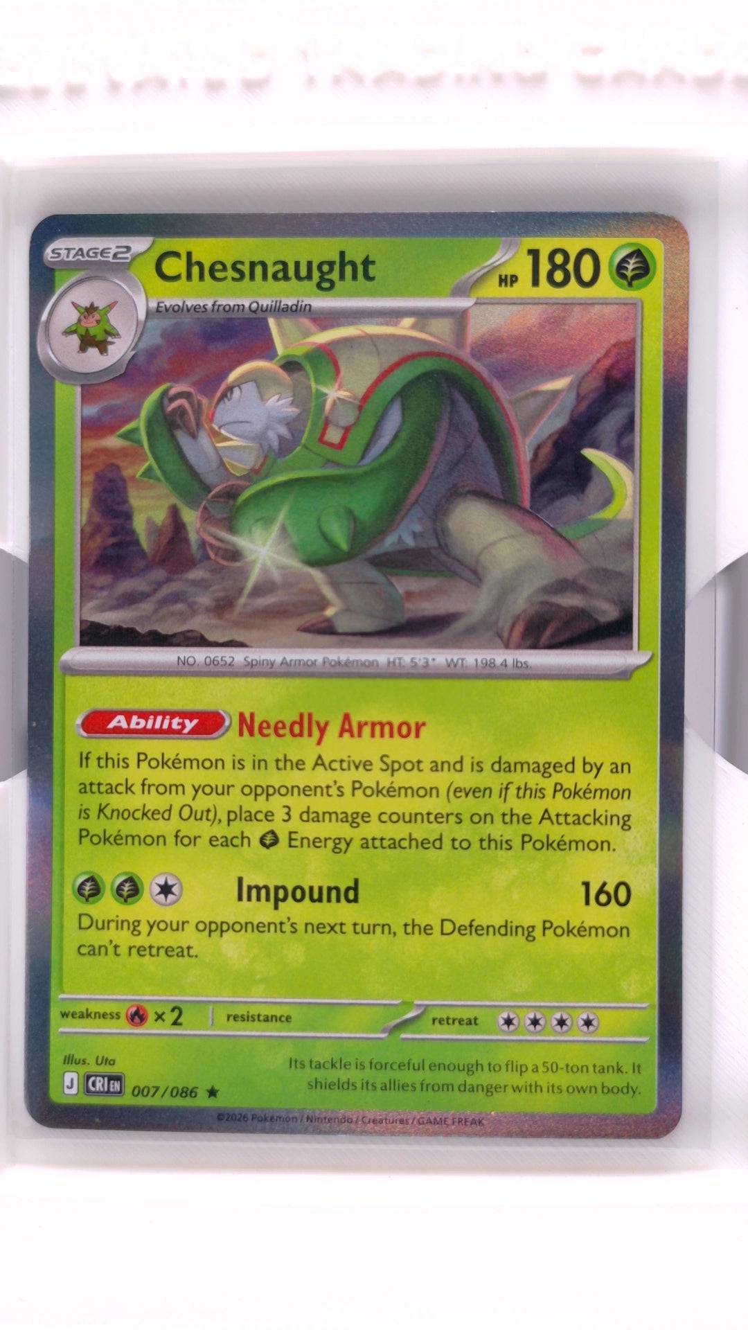 #7 Chesnaught Holo Rare - front