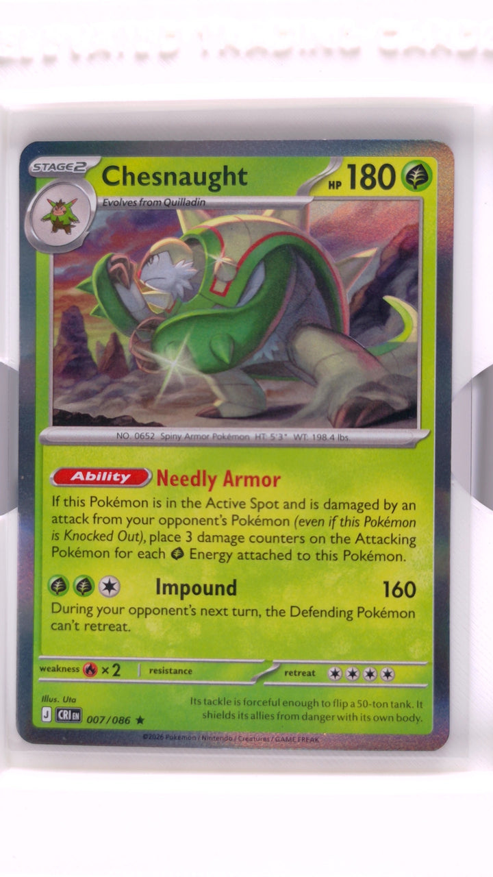 Pokémon: Mega Evolution — Chaos Rising Chesnaught #007/086 Rare Holo — Front
