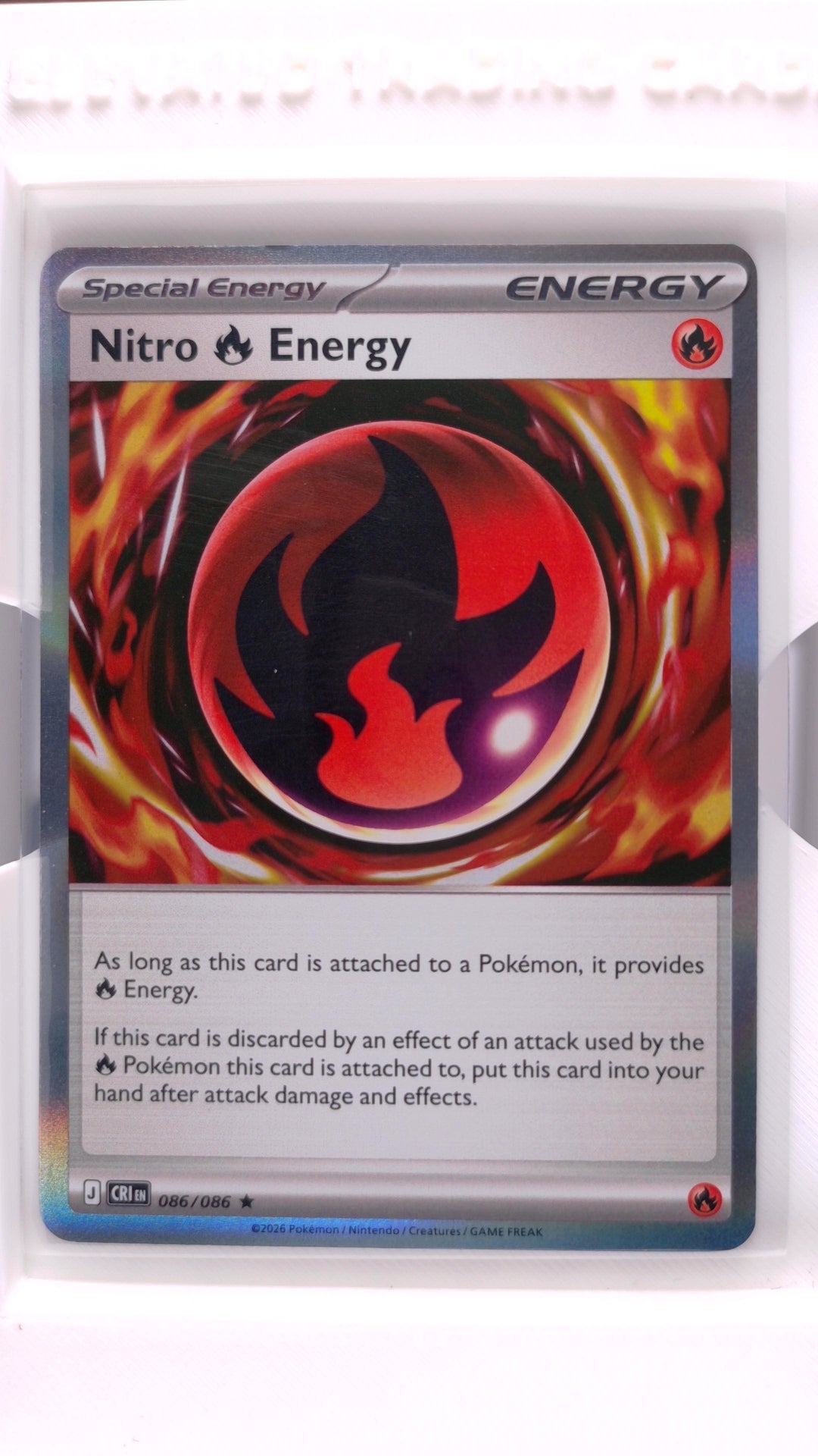 #86 Nitro Fire Energy Holo Rare - front