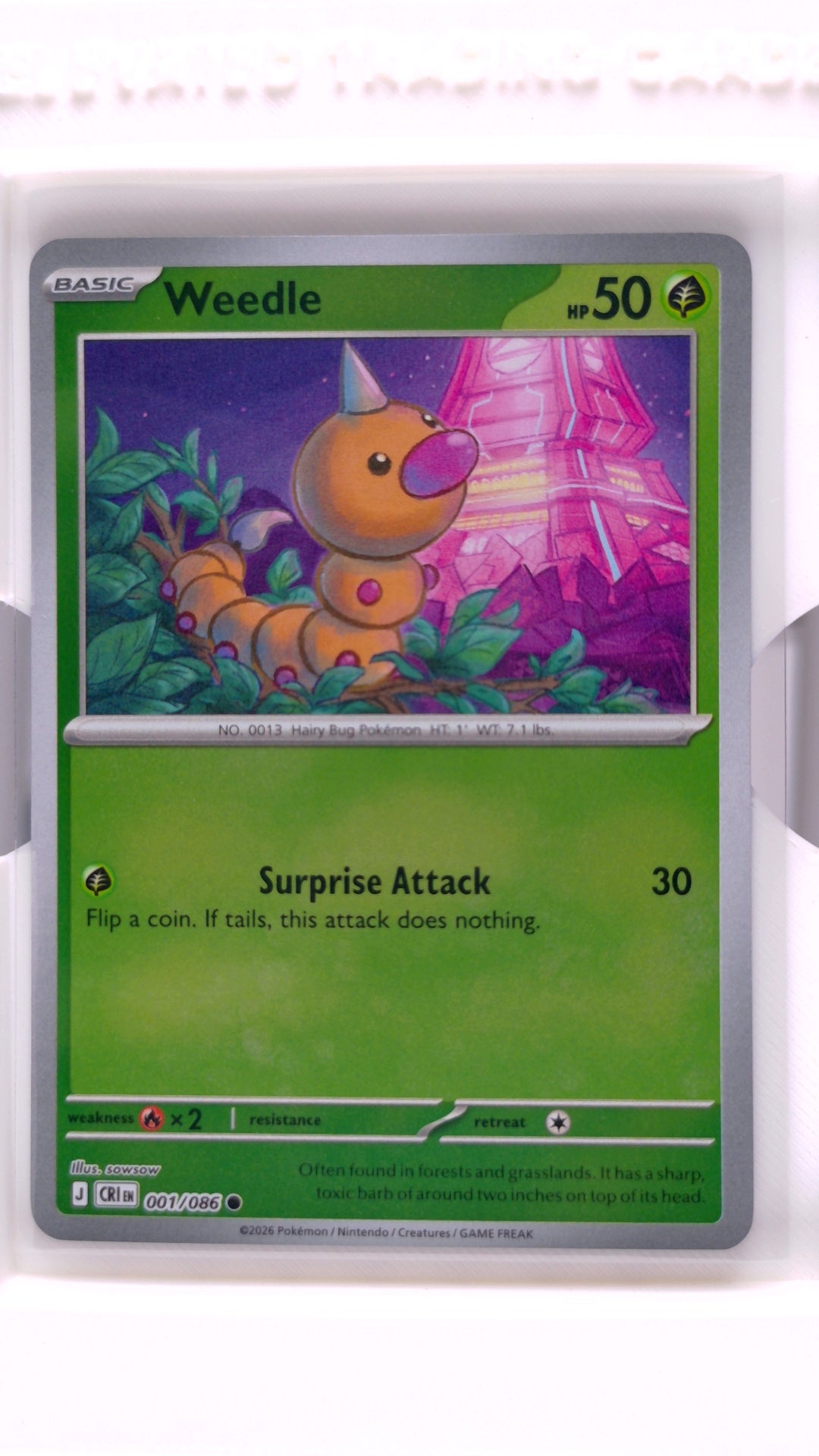 #1 Weedle Reverse Holo Common - front