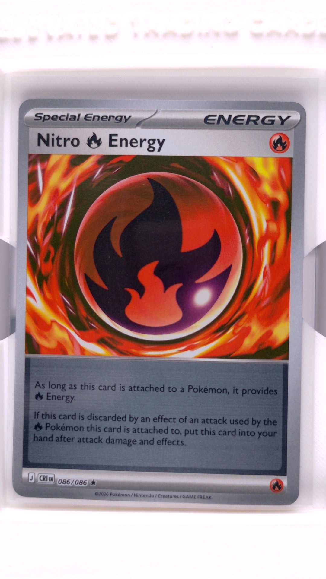 #86 Nitro Fire Energy Reverse Holo Rare - front