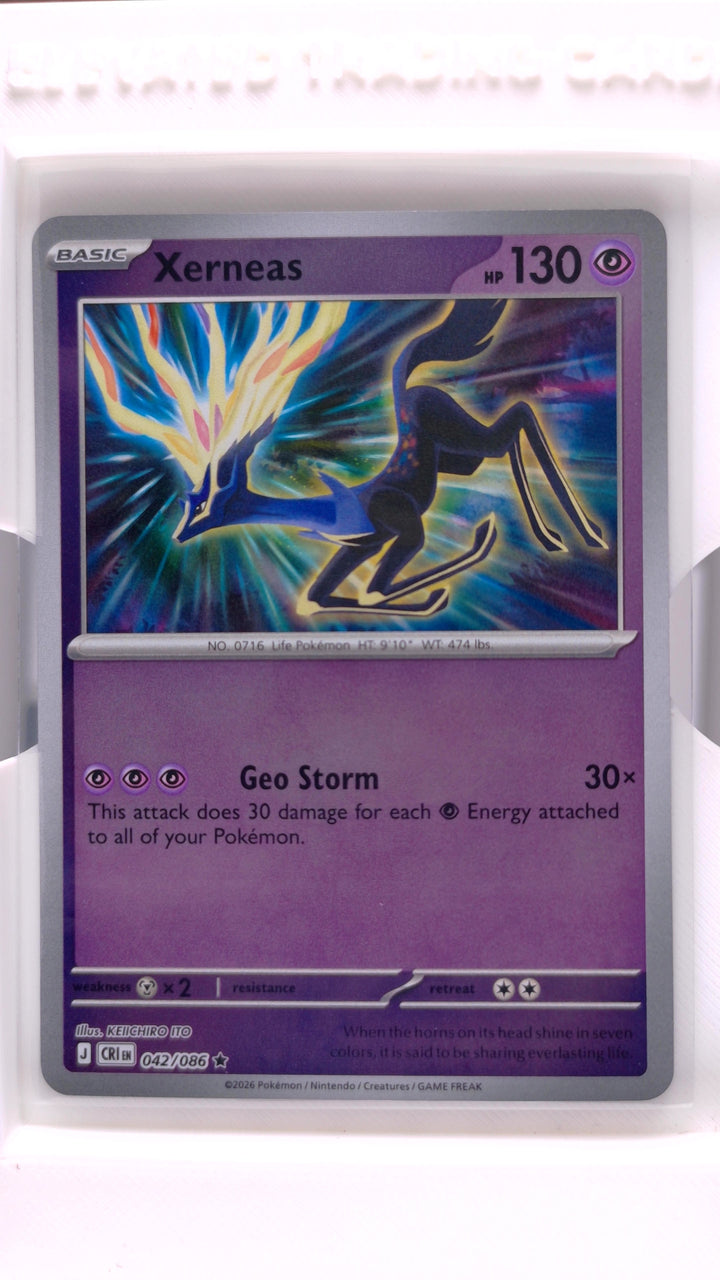 Pokémon: Mega Evolution — Chaos Rising Xerneas #042/086 Rare Reverse Holo — Front