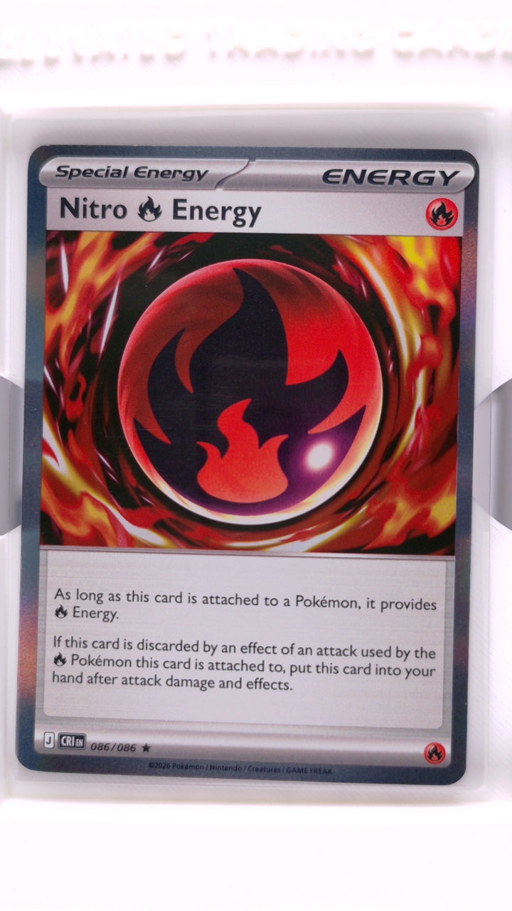 Pokémon: Mega Evolution — Chaos Rising Nitro Fire Energy #086/086 Rare Holo — Front