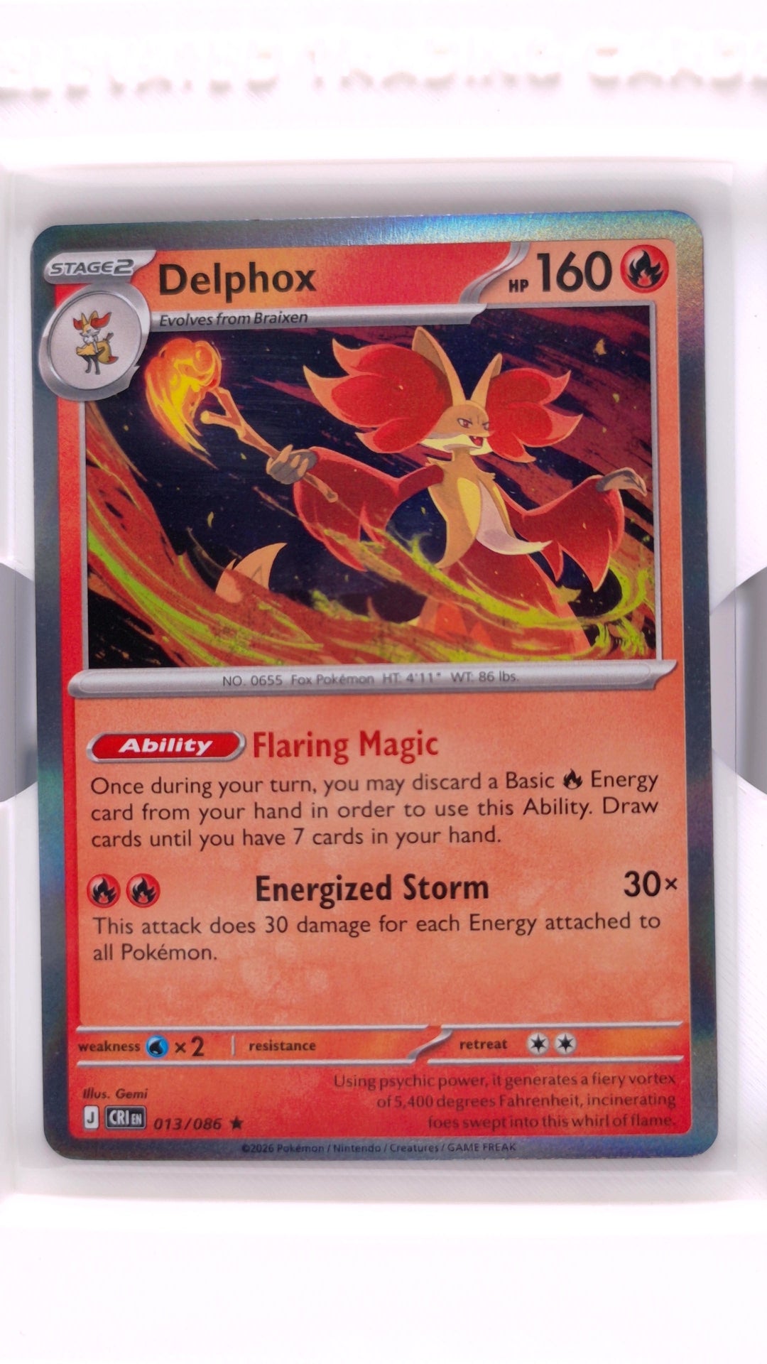 #13 Delphox Holo Rare - front