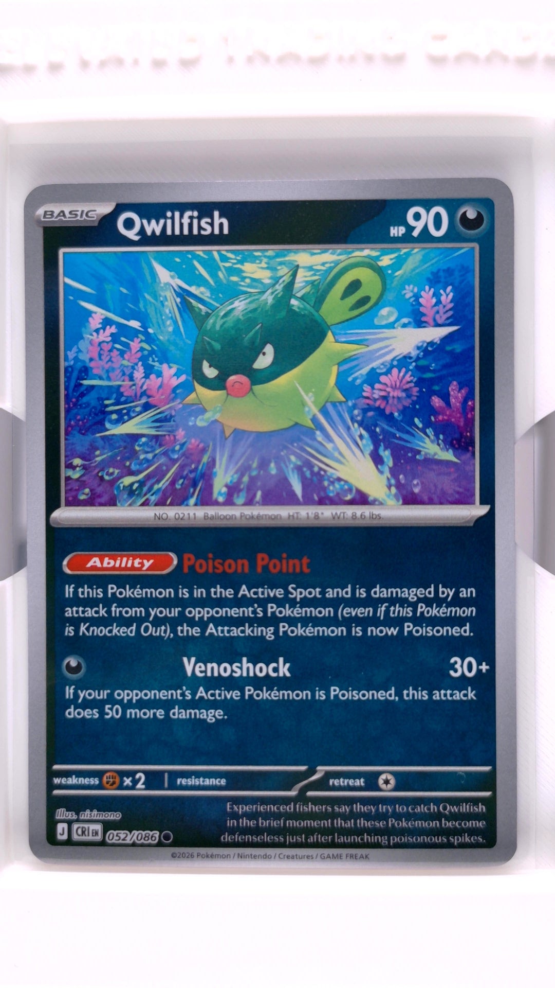 #52 Qwilfish Reverse Holo Common - front