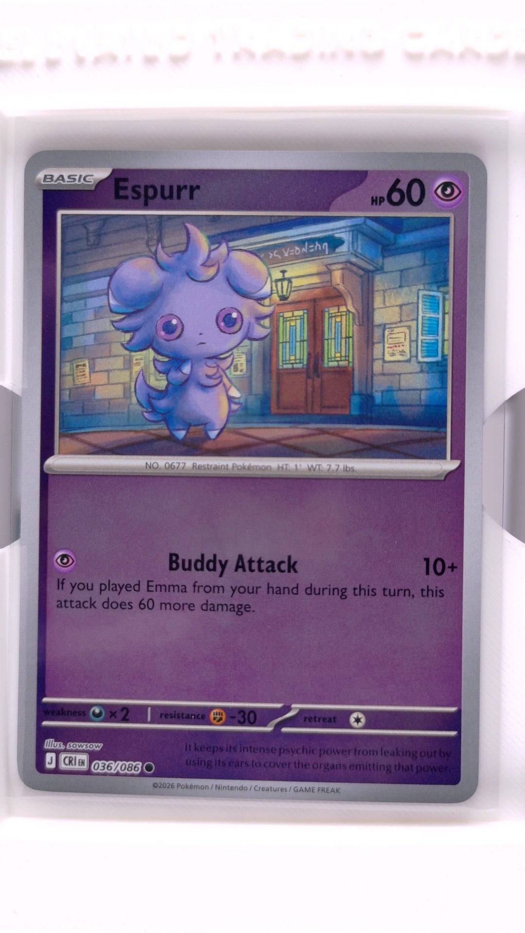 #36 Espurr Reverse Holo Common - front