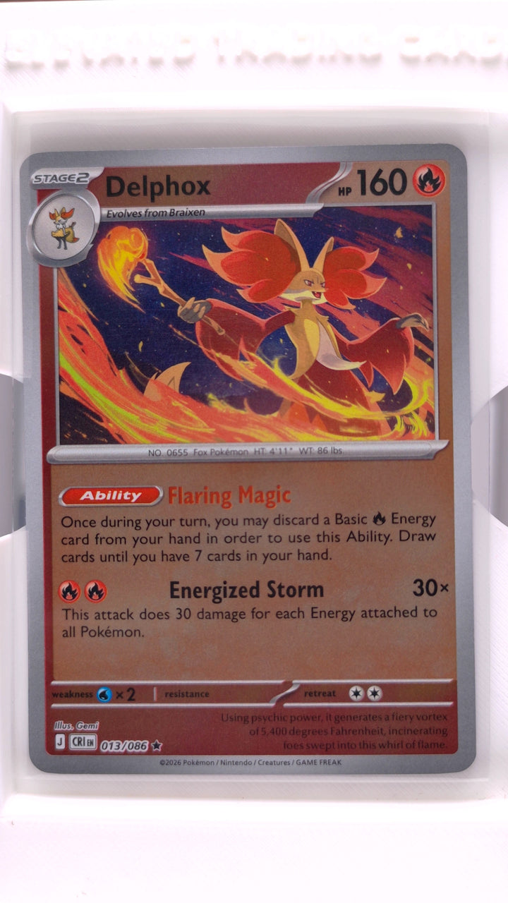 Pokémon: Mega Evolution — Chaos Rising Delphox #013/086 Rare Reverse Holo — Front