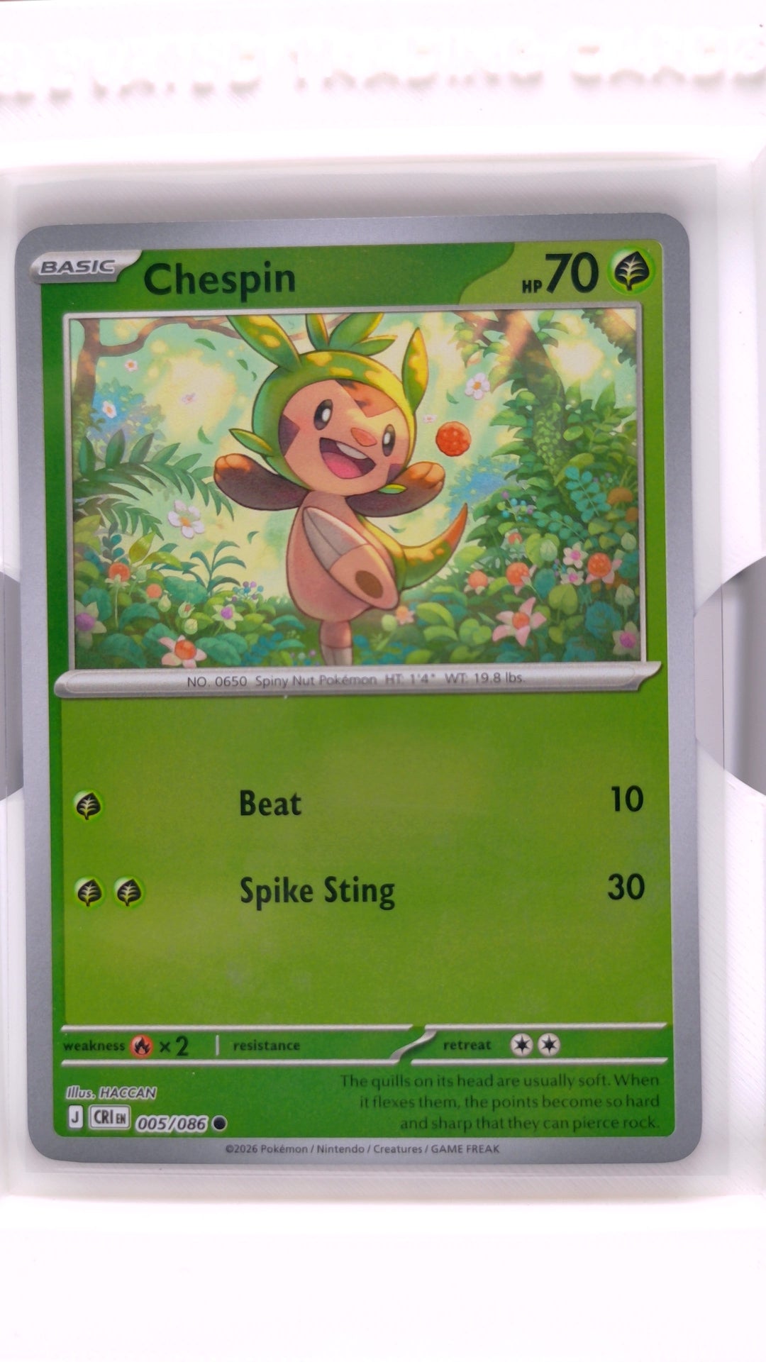 #5 Chespin Reverse Holo Common - front