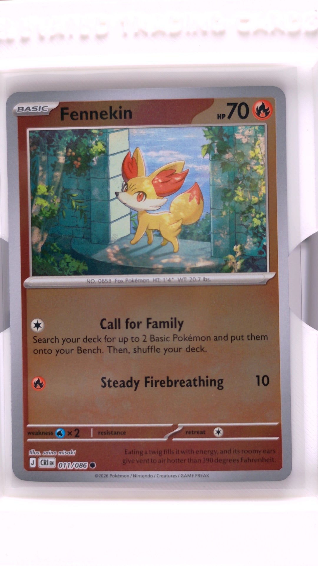 #11 Fennekin Reverse Holo Common - front