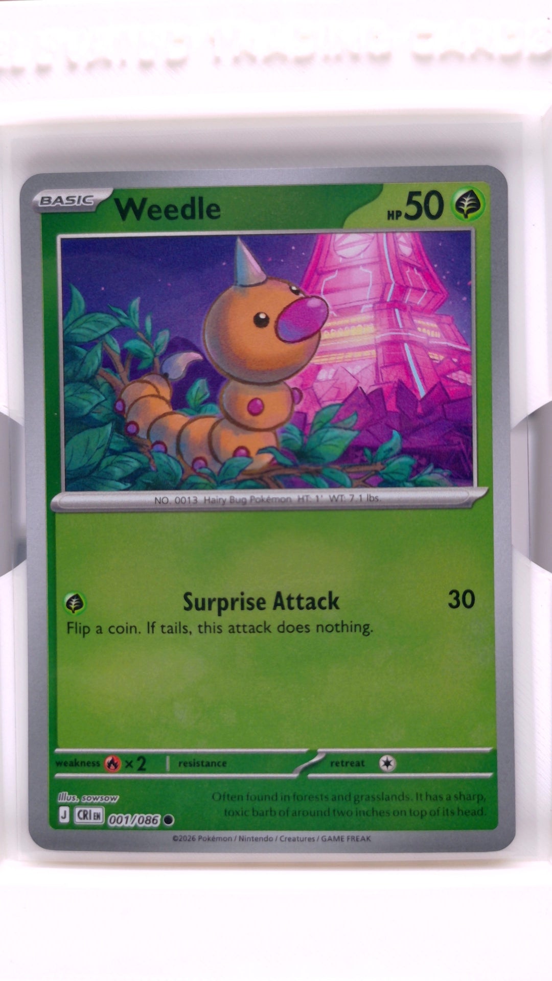 #1 Weedle Reverse Holo Common - front