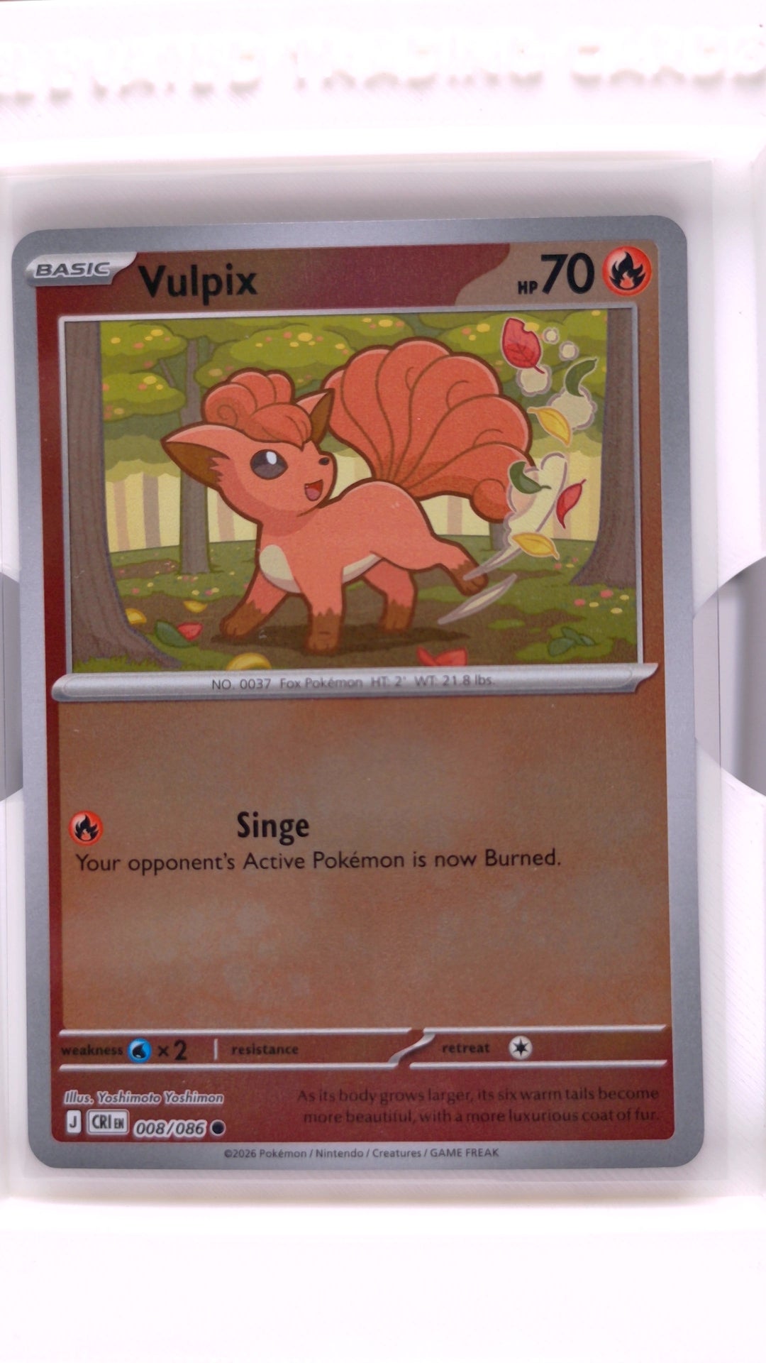 #8 Vulpix Reverse Holo Common - front