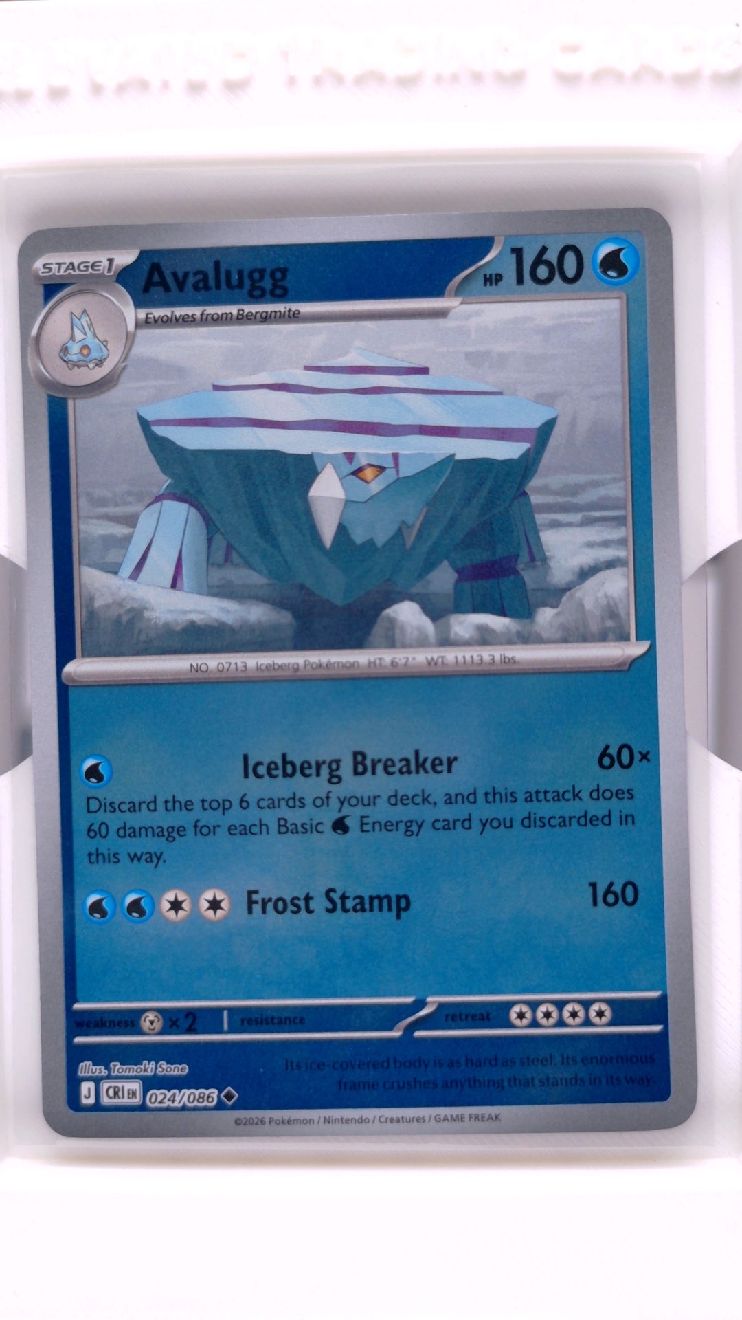 #24 Avalugg Reverse Holo Uncommon - front