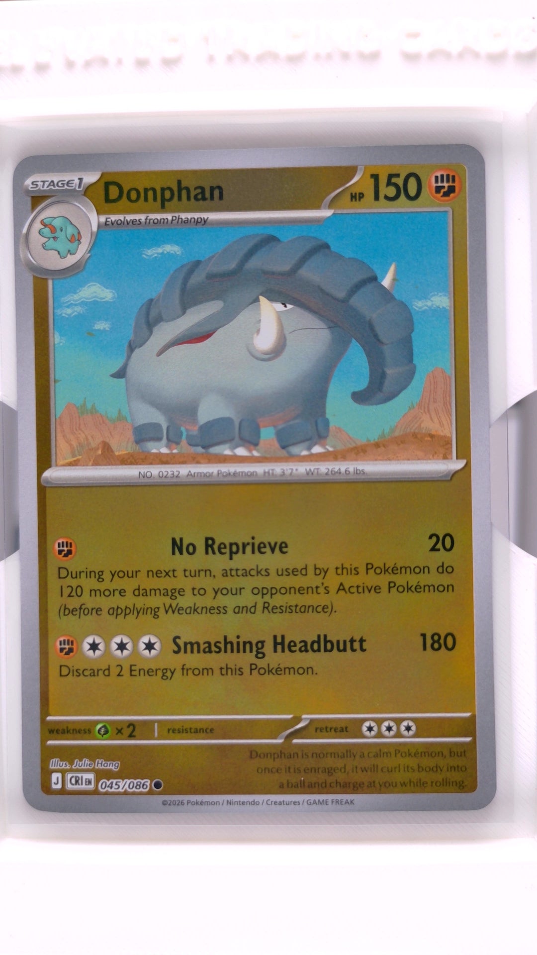 #45 Donphan Reverse Holo Common - front