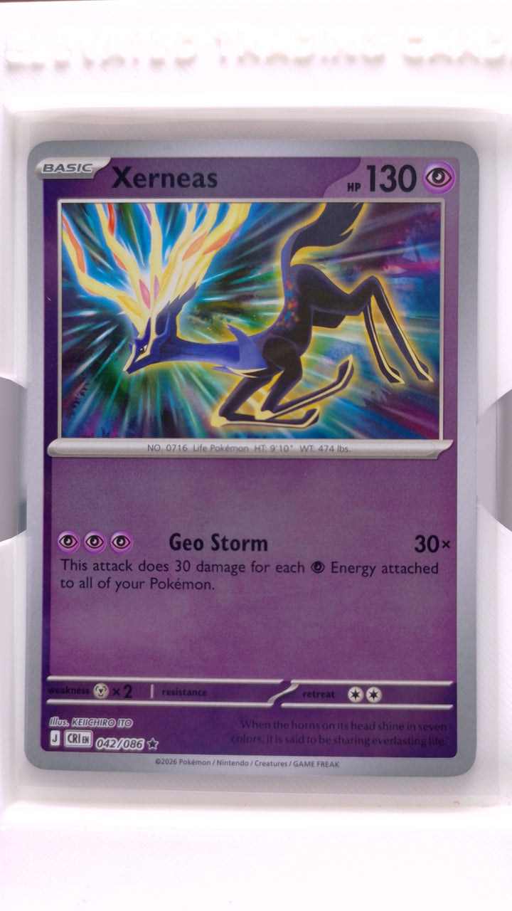 Pokémon: Mega Evolution — Chaos Rising Xerneas #042/086 Rare Reverse Holo — Front