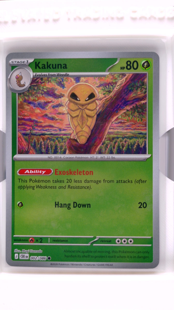 Pokémon: Mega Evolution — Chaos Rising Kakuna #002/086 Common Reverse Holo — Front