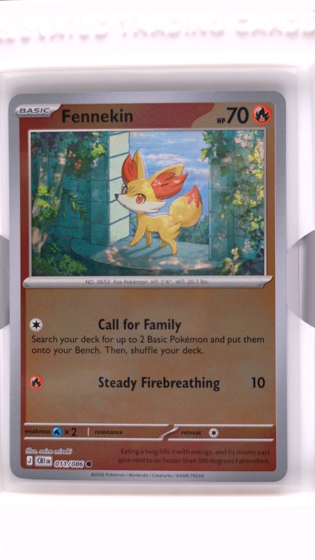 #11 Fennekin Reverse Holo Common - front
