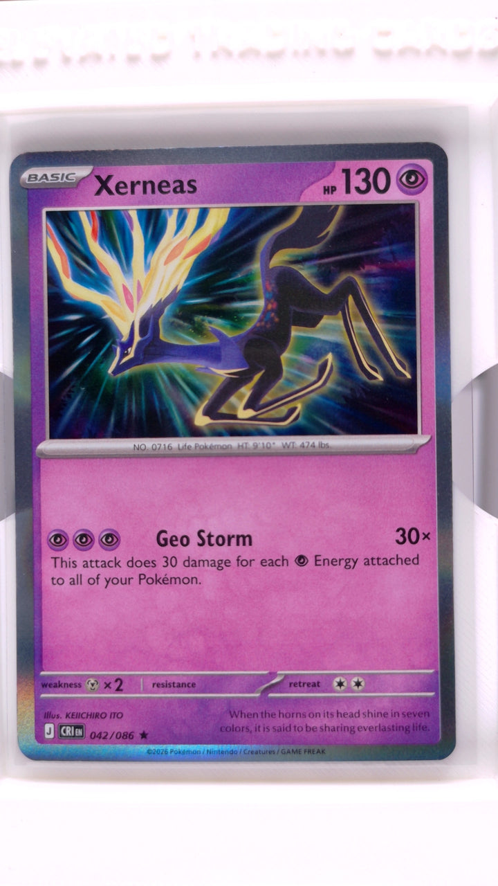 Pokémon: Mega Evolution — Chaos Rising Xerneas #042/086 Rare Holo — Front