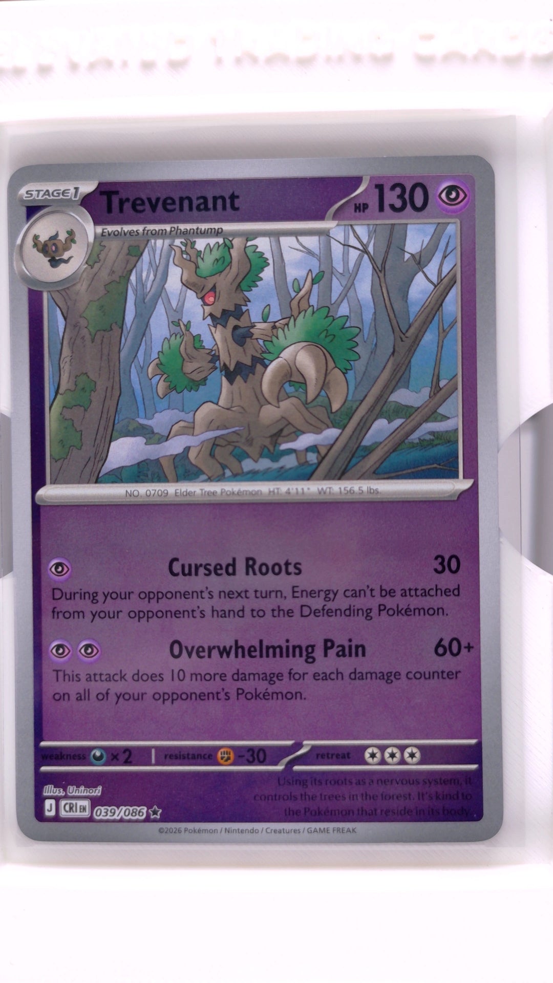 #39 Trevenant Reverse Holo Rare - front