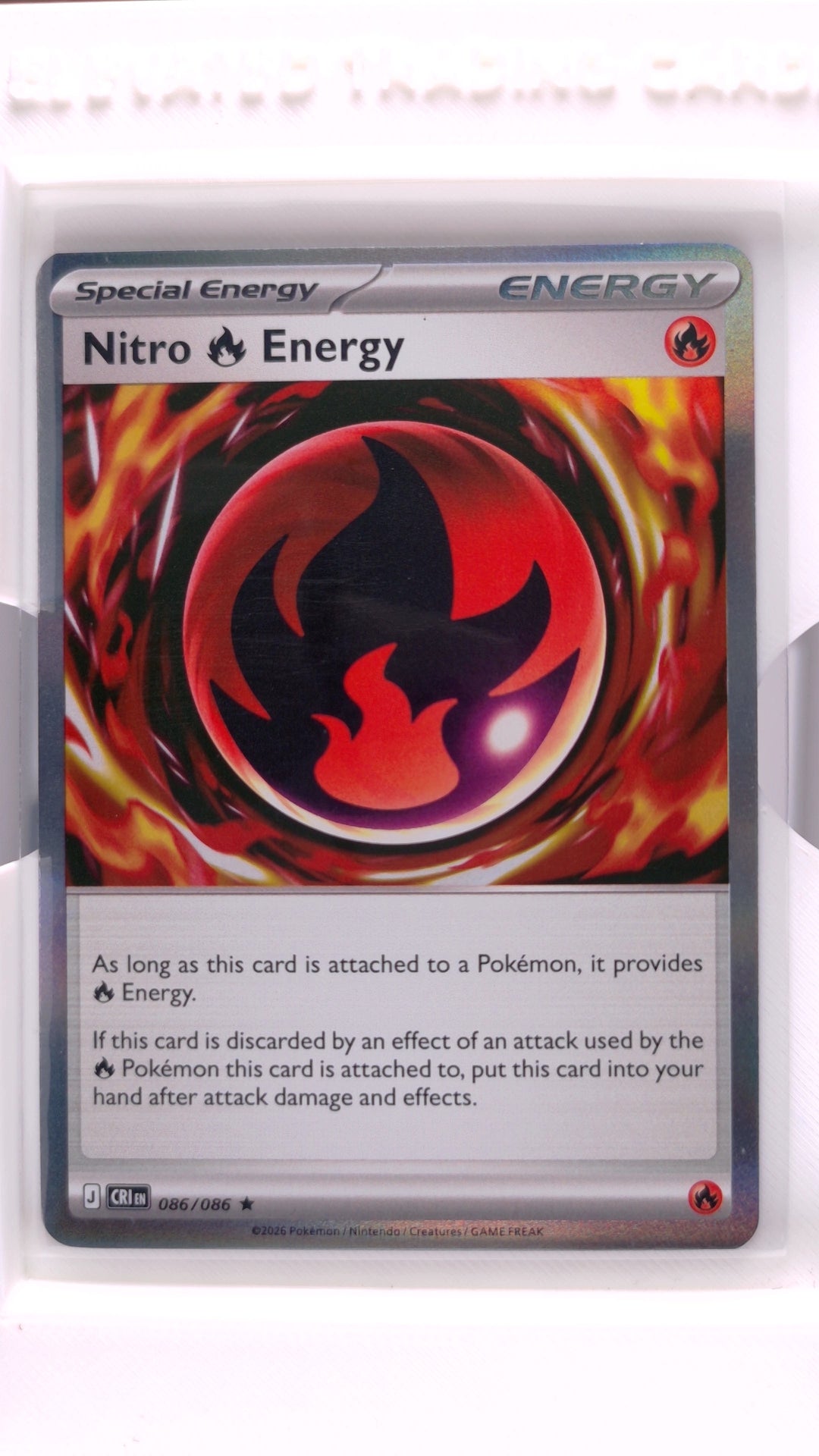 #86 Nitro Fire Energy Holo Rare - front