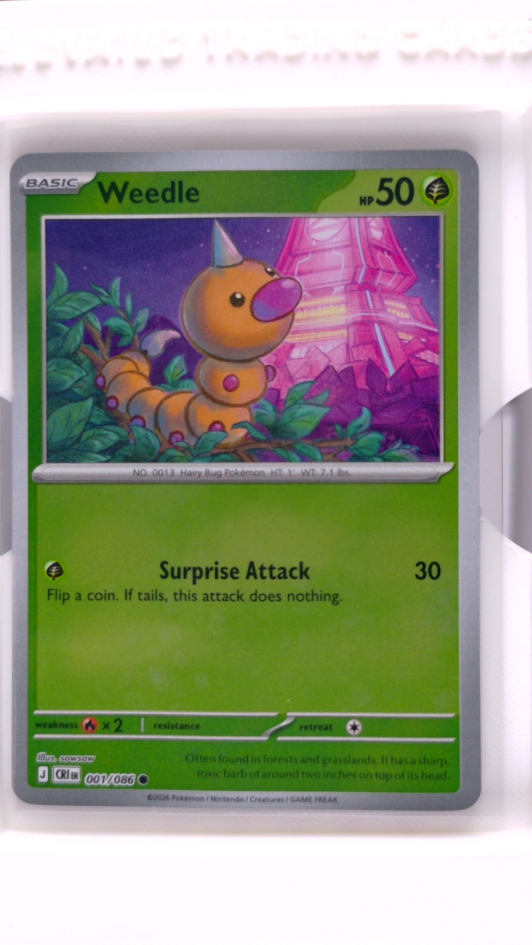 #1 Weedle Reverse Holo Common - front