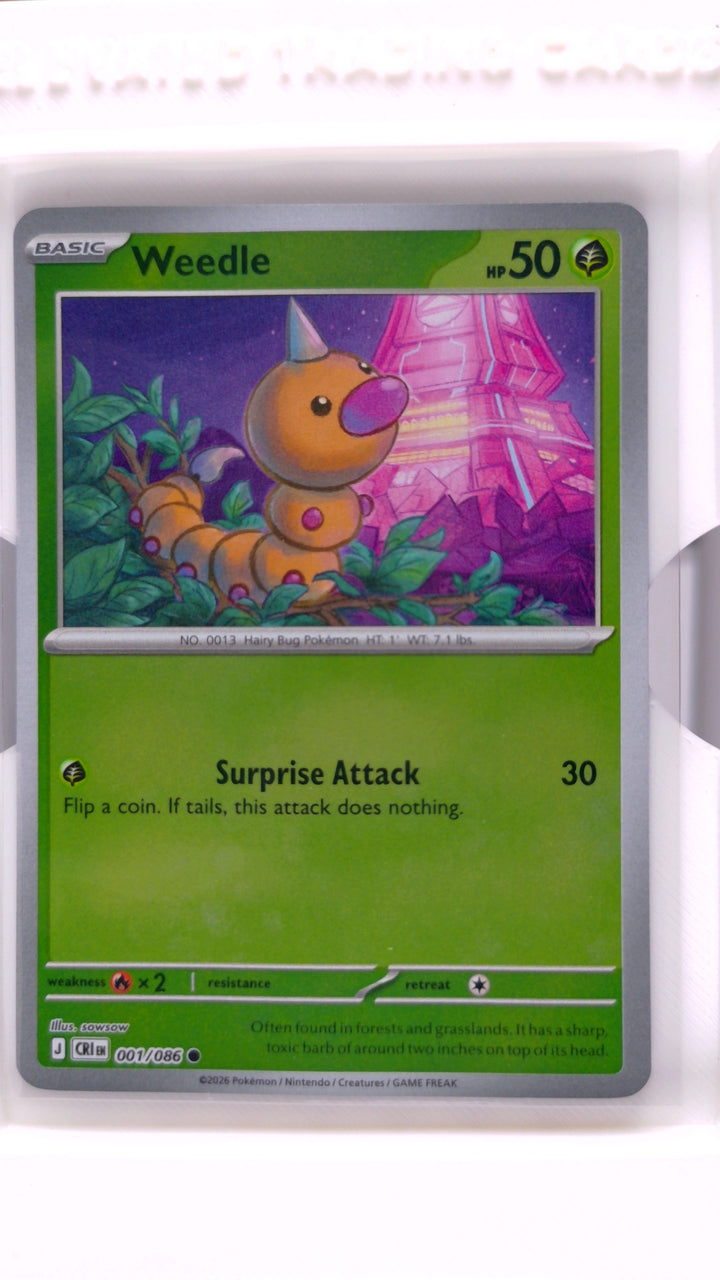 Pokémon: Mega Evolution — Chaos Rising Weedle #001/086 Common Reverse Holo — Front