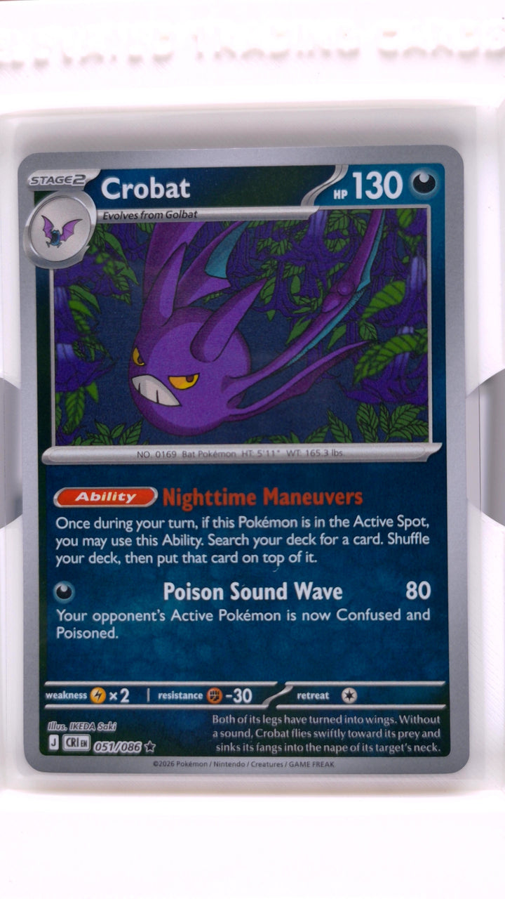 Pokémon: Mega Evolution — Chaos Rising Crobat #051/086 Rare Reverse Holo — Front