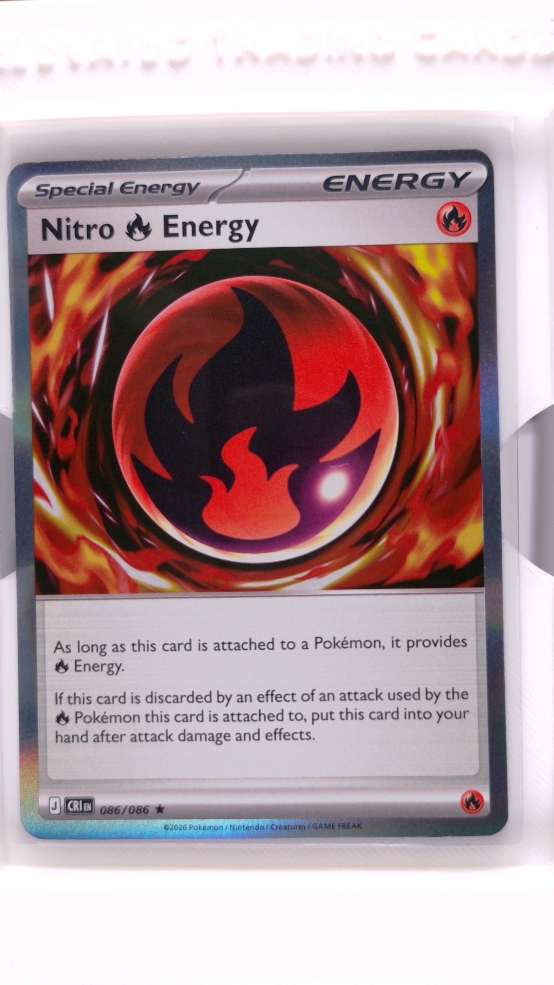 #86 Nitro Fire Energy Holo Rare - front