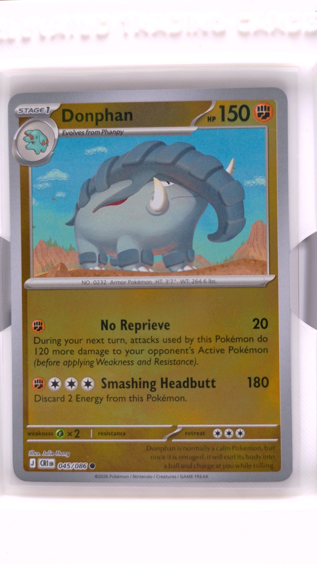 #45 Donphan Reverse Holo Common - front