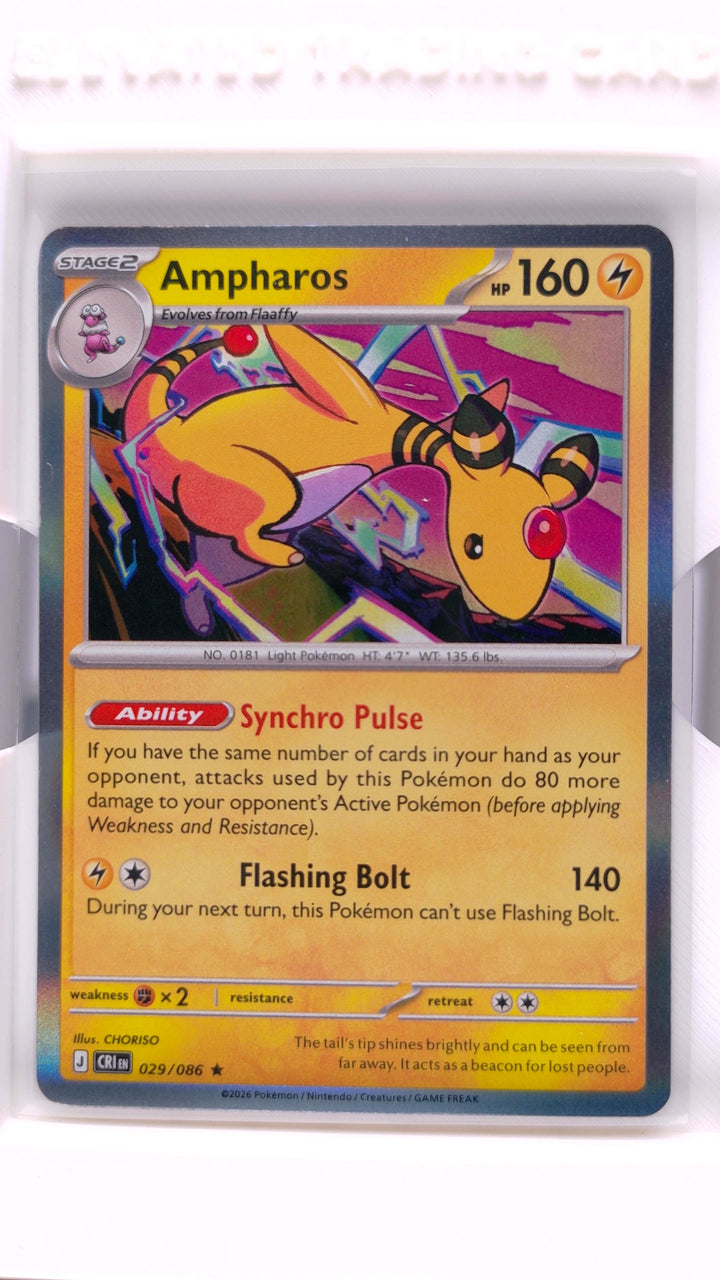 Pokémon: Mega Evolution — Chaos Rising Ampharos #029/086 Rare Holo — Front