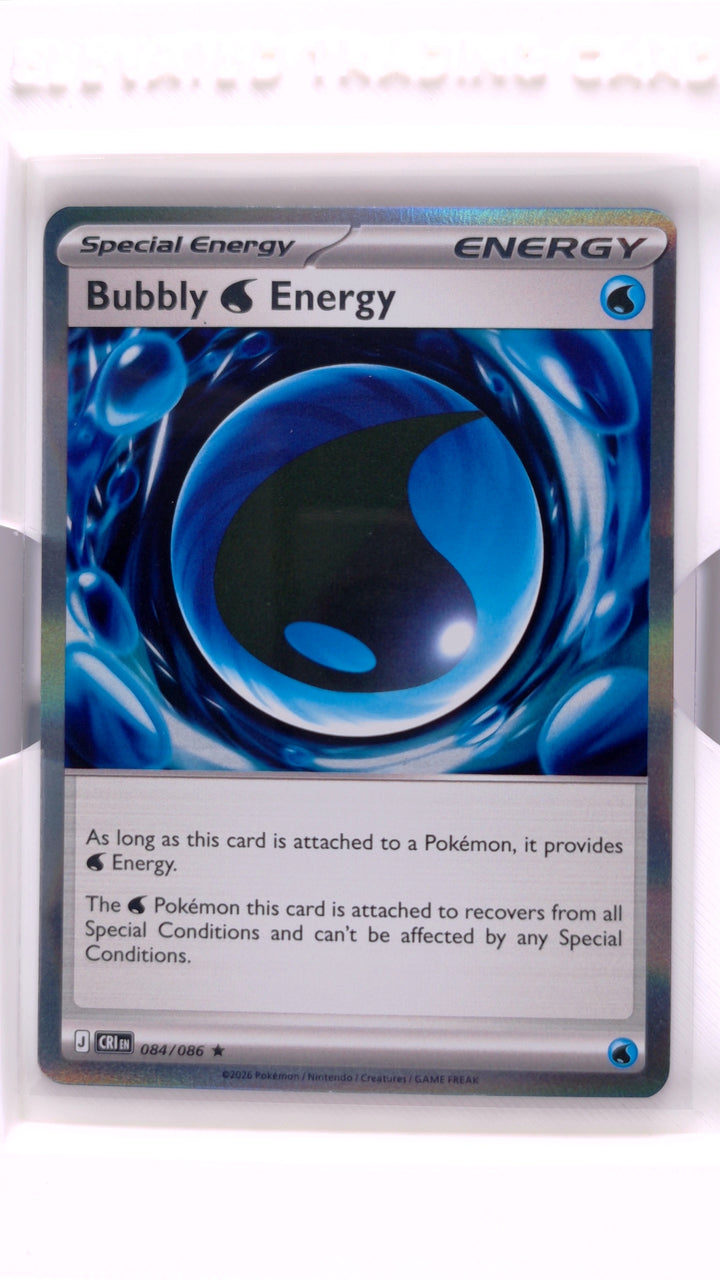Pokémon: Mega Evolution — Chaos Rising Bubbly Water Energy #084/086 Rare Holo — Front