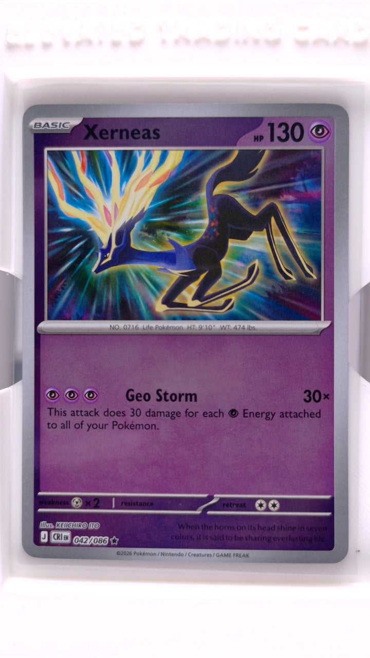 Pokémon: Mega Evolution — Chaos Rising Xerneas #042/086 Rare Reverse Holo — Front
