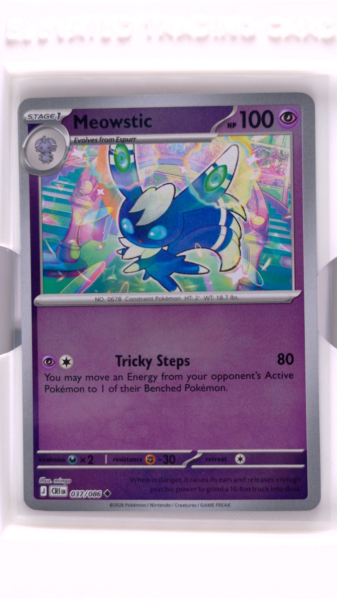 #37 Meowstic Reverse Holo Uncommon - front