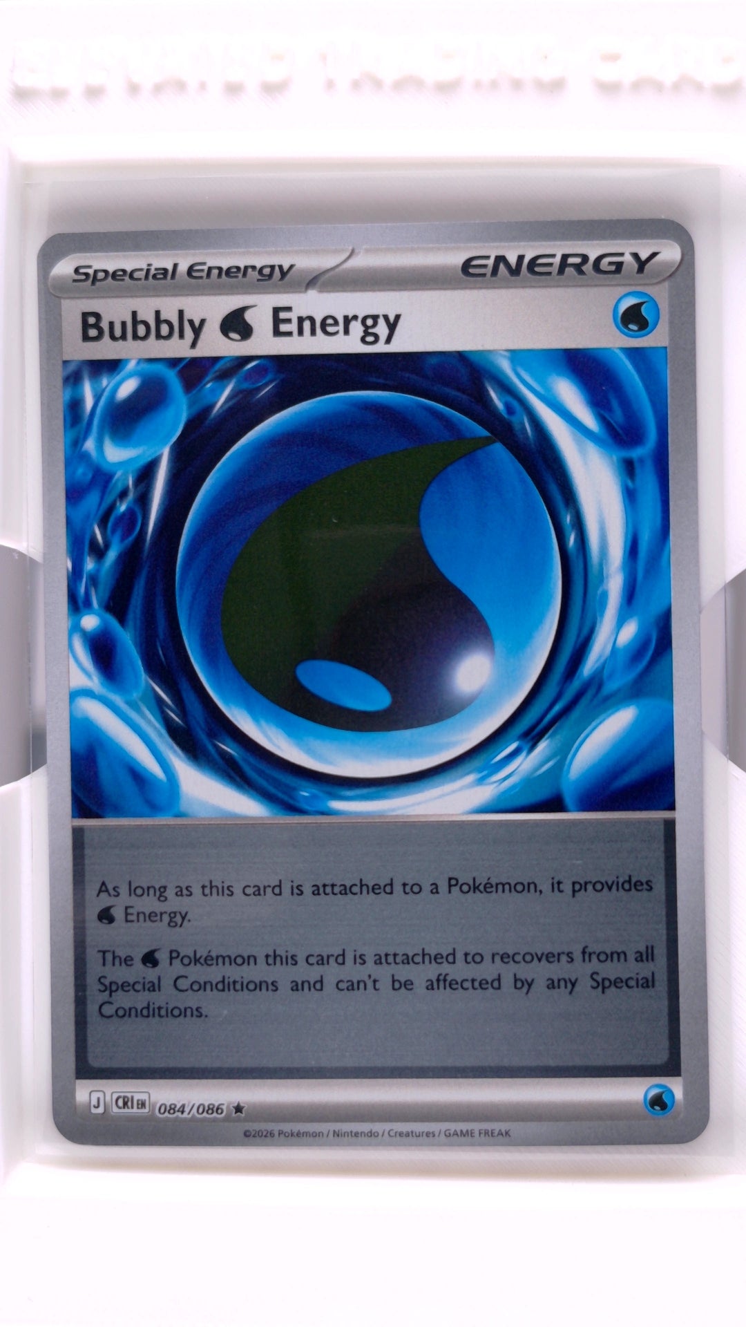 #84 Bubbly Water Energy Reverse Holo Rare - front