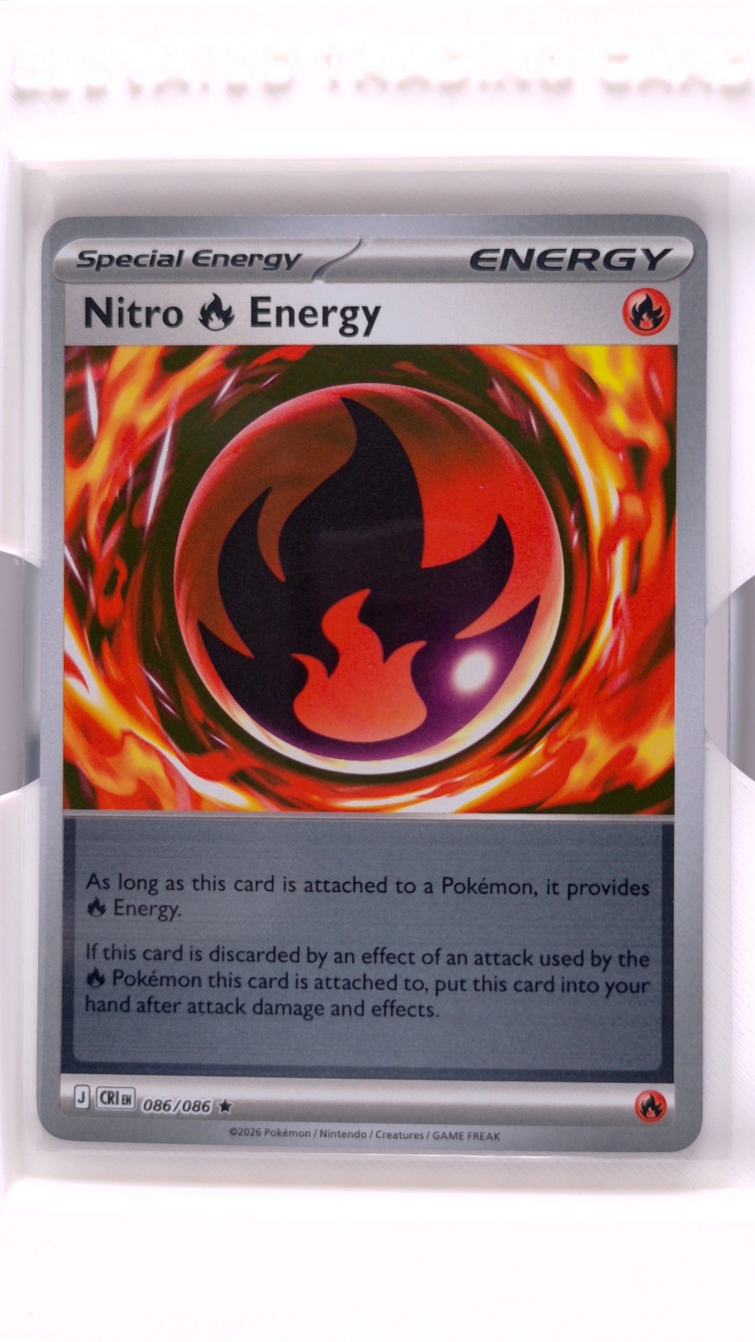 #86 Nitro Fire Energy Reverse Holo Rare - front