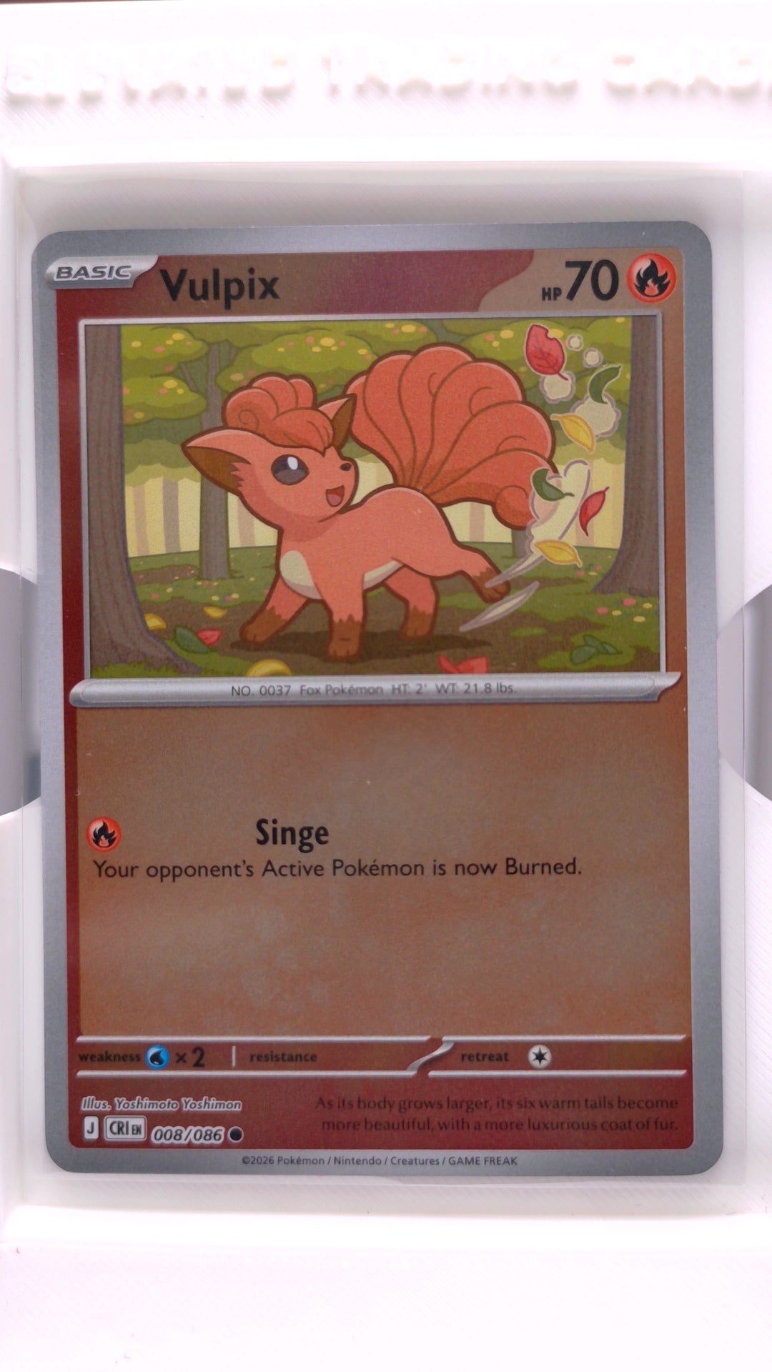 #8 Vulpix Reverse Holo Common - front