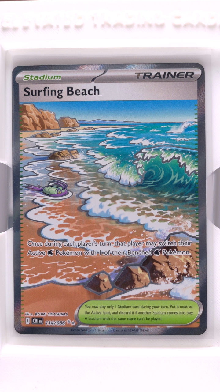 Pokémon: Mega Evolution — Chaos Rising Surfing Beach #114/086 Ultra Rare — Front
