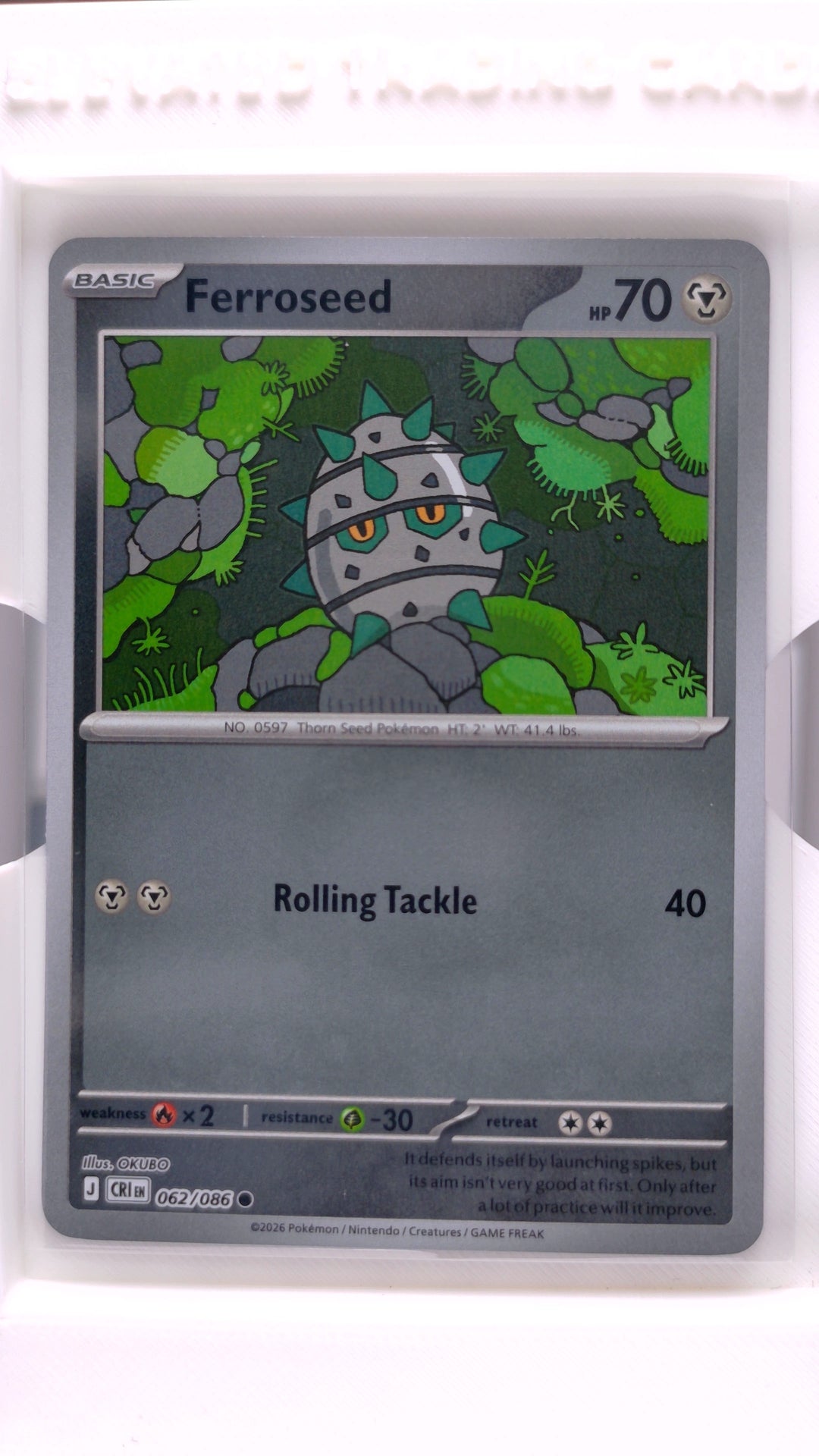 #62 Ferroseed Reverse Holo Common - front
