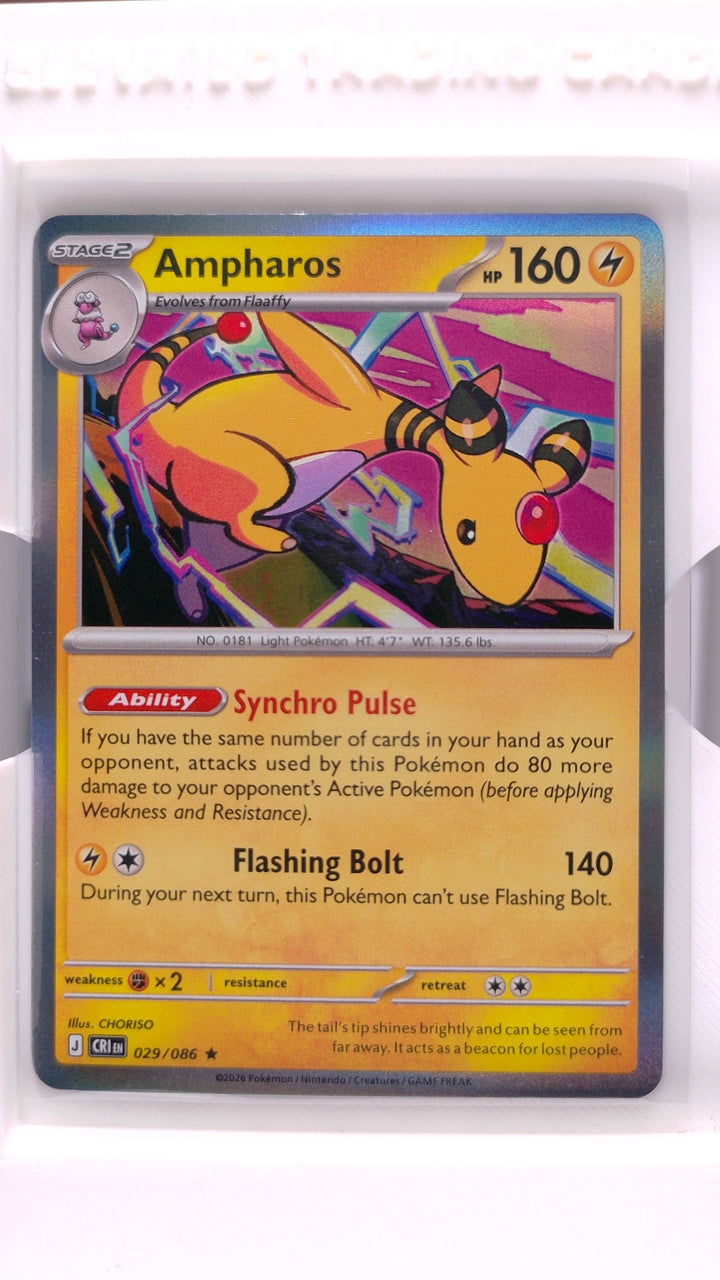 Pokémon: Mega Evolution — Chaos Rising Ampharos #029/086 Rare Holo — Front
