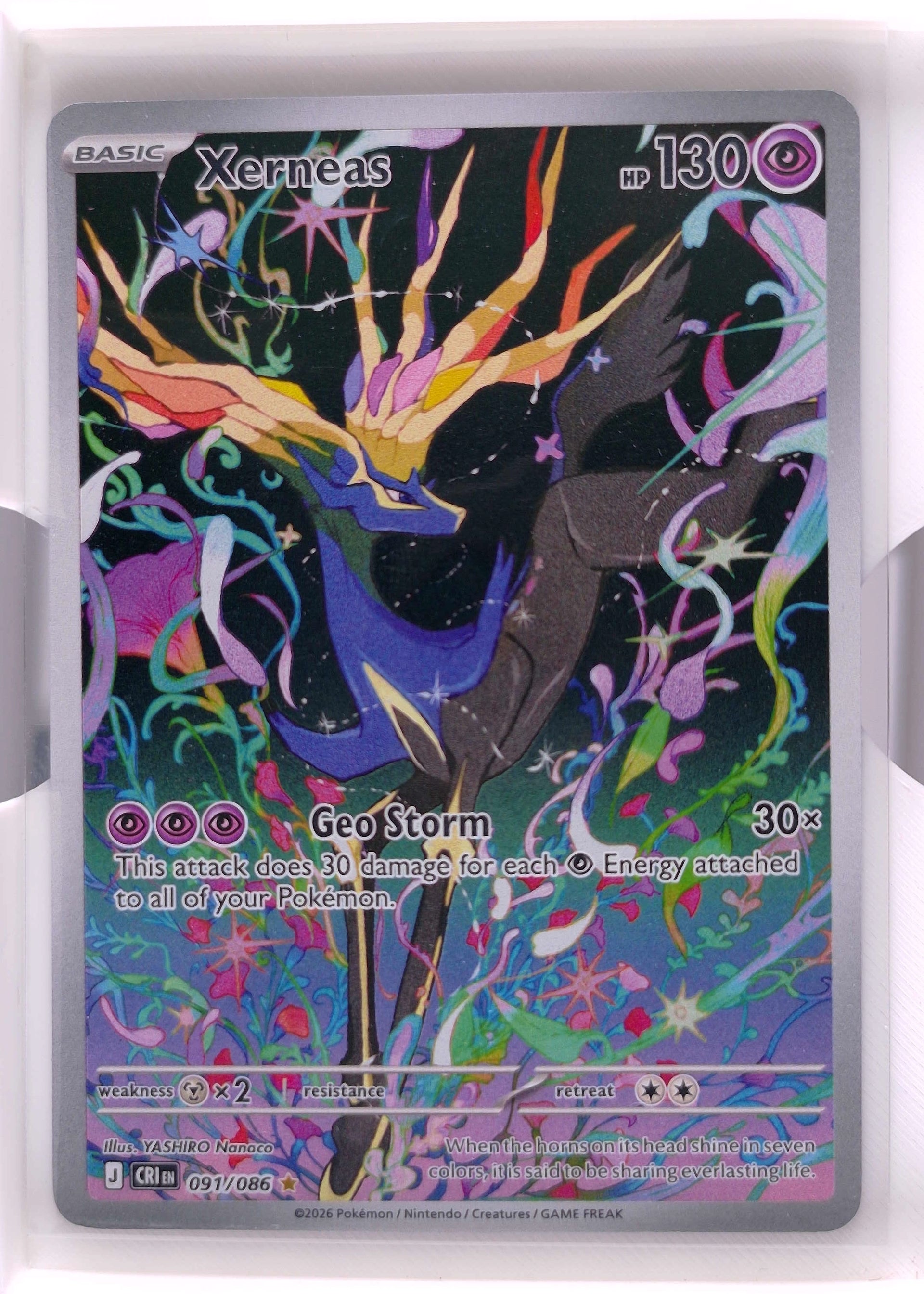 Pokémon: Mega Evolution — Chaos Rising Xerneas #091/086 Illustration Rare — Front