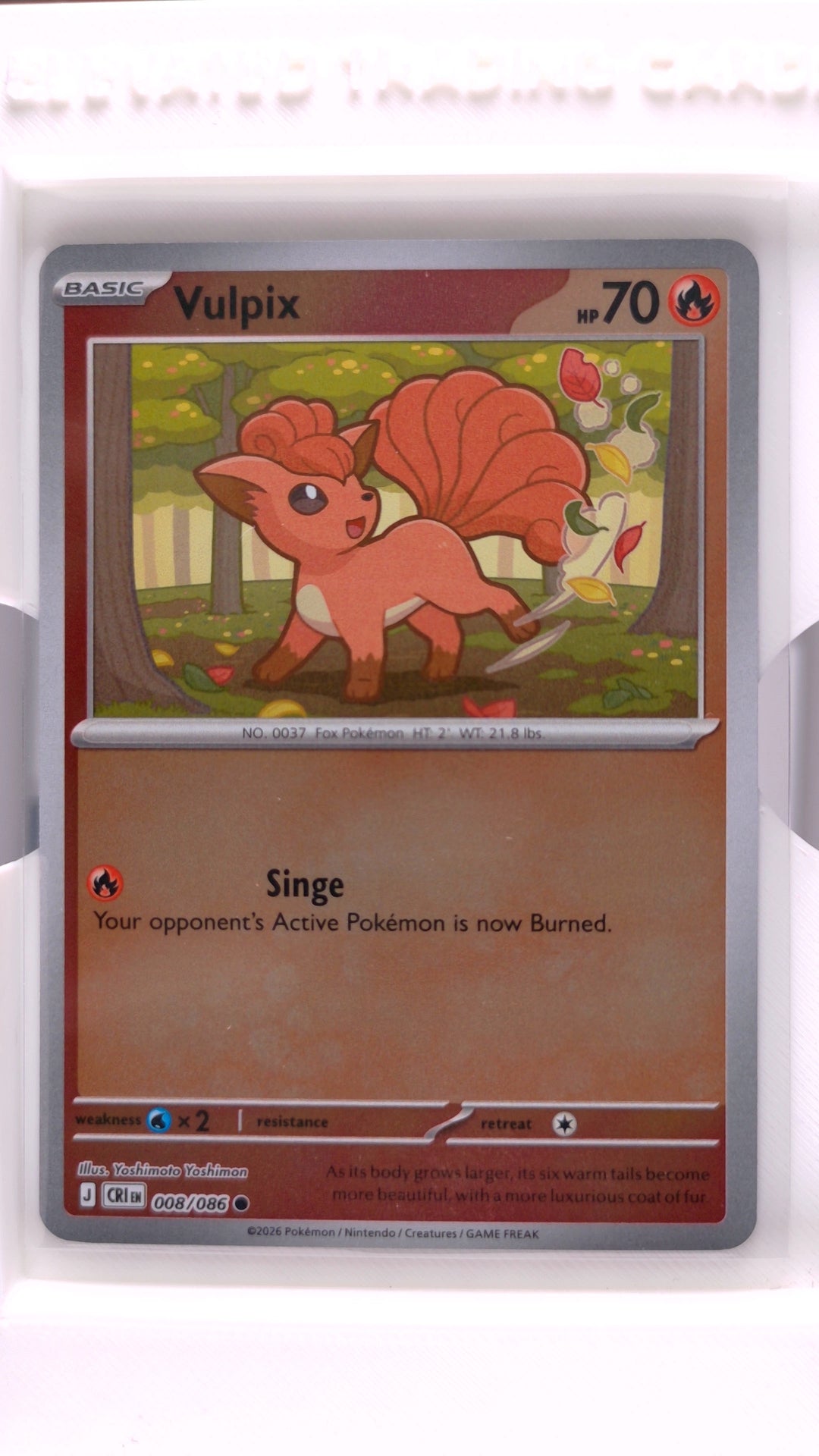 #8 Vulpix Reverse Holo Common - front
