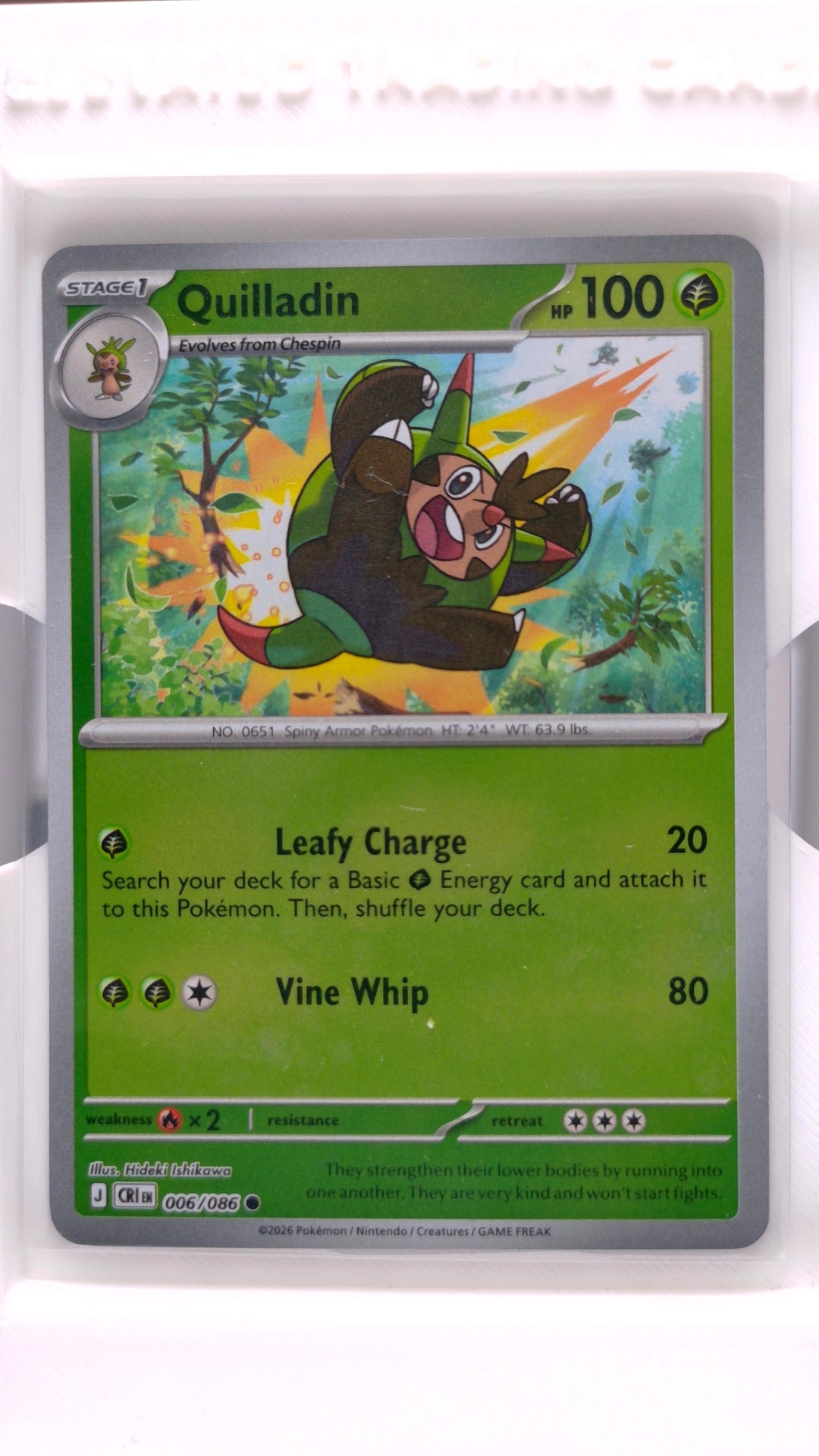#6 Quilladin Reverse Holo Common - front